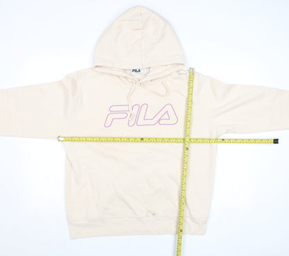 Mens UK Size L FILA Beige Pullover Hoodie