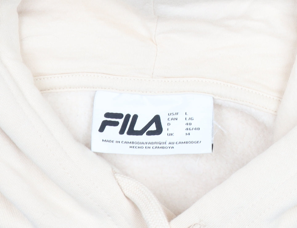 Mens UK Size L FILA Beige Pullover Hoodie