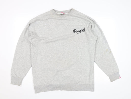 Womens UK Size M Pineapple Grey Pullover Sweatshirt