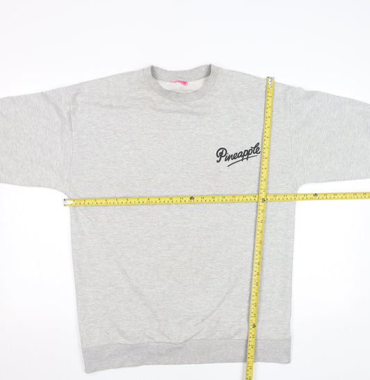 Womens UK Size M Pineapple Grey Pullover Sweatshirt