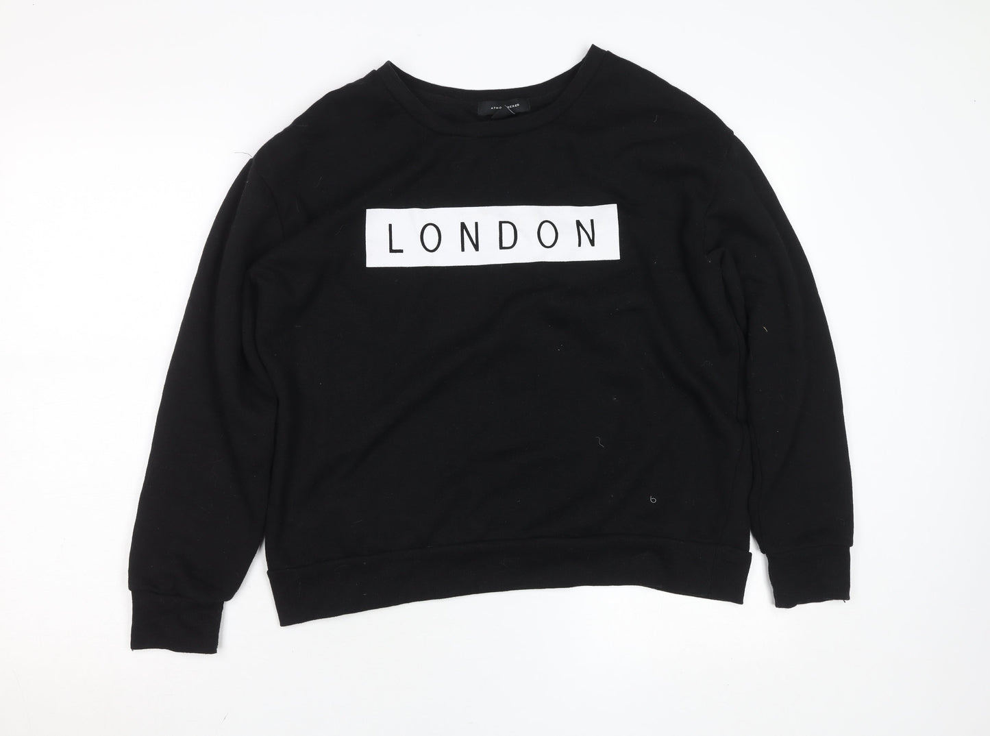 Womens UK Size M New Look Black Pullover Sweatshirt