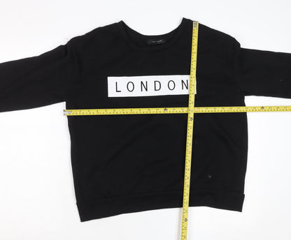 Womens UK Size M New Look Black Pullover Sweatshirt