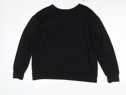 Womens UK Size M New Look Black Pullover Sweatshirt