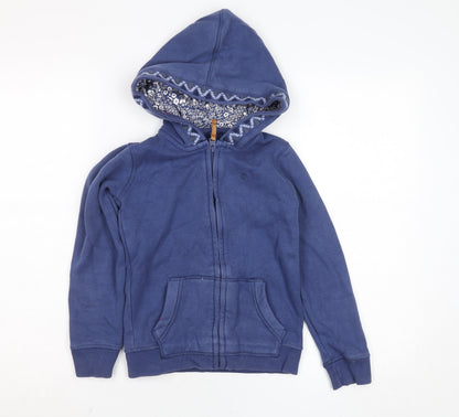 Girls UK Size 6-7 Years FatFace Blue Full Zip Hoodie