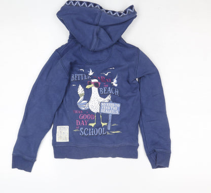 Girls UK Size 6-7 Years FatFace Blue Full Zip Hoodie