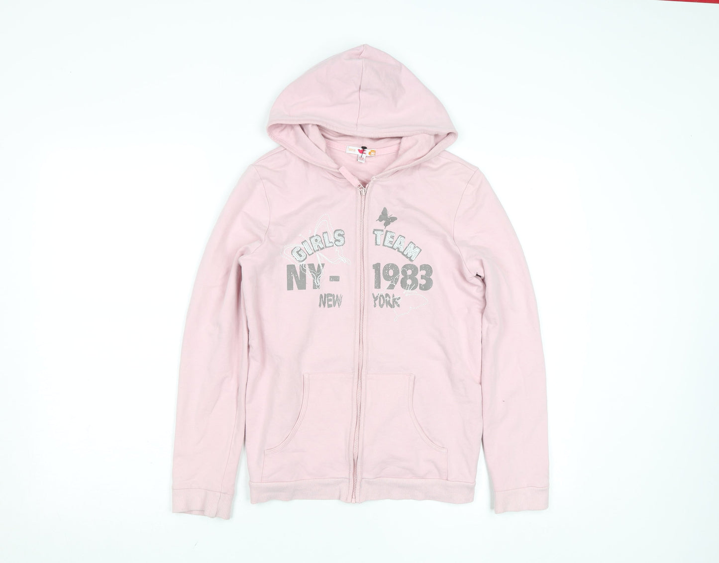 Marks and Spencer Girls Pale Pink Full Zip Hoodie 13-14 Years