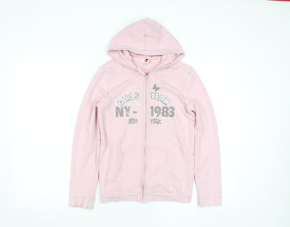 Marks and Spencer Girls Pale Pink Full Zip Hoodie 13-14 Years