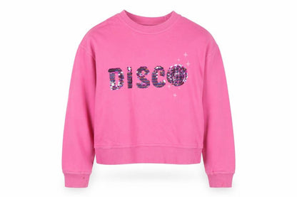 John Lewis Girls Pink Sequin Disco Sweatshirt 10 Years Cotton Pullover