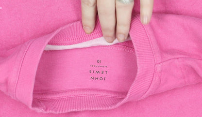 John Lewis Girls Pink Sequin Disco Sweatshirt 10 Years Cotton Pullover