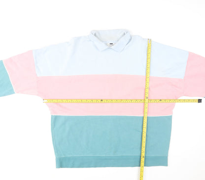 Mens UK Size L Topman Multicoloured Henley Sweatshirt