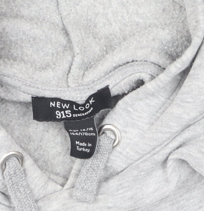 New Look 915 Girls Grey Santa Monica Cropped Hoodie Age 14-15 Years Pullover