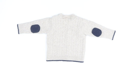 JoJo Maman Bébé Beige Lambswool Knit Baby Jumper 18-24 Months
