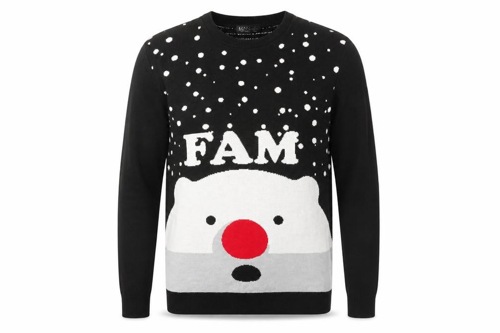 Mens UK Size M boohooMAN Black Pullover Jumper