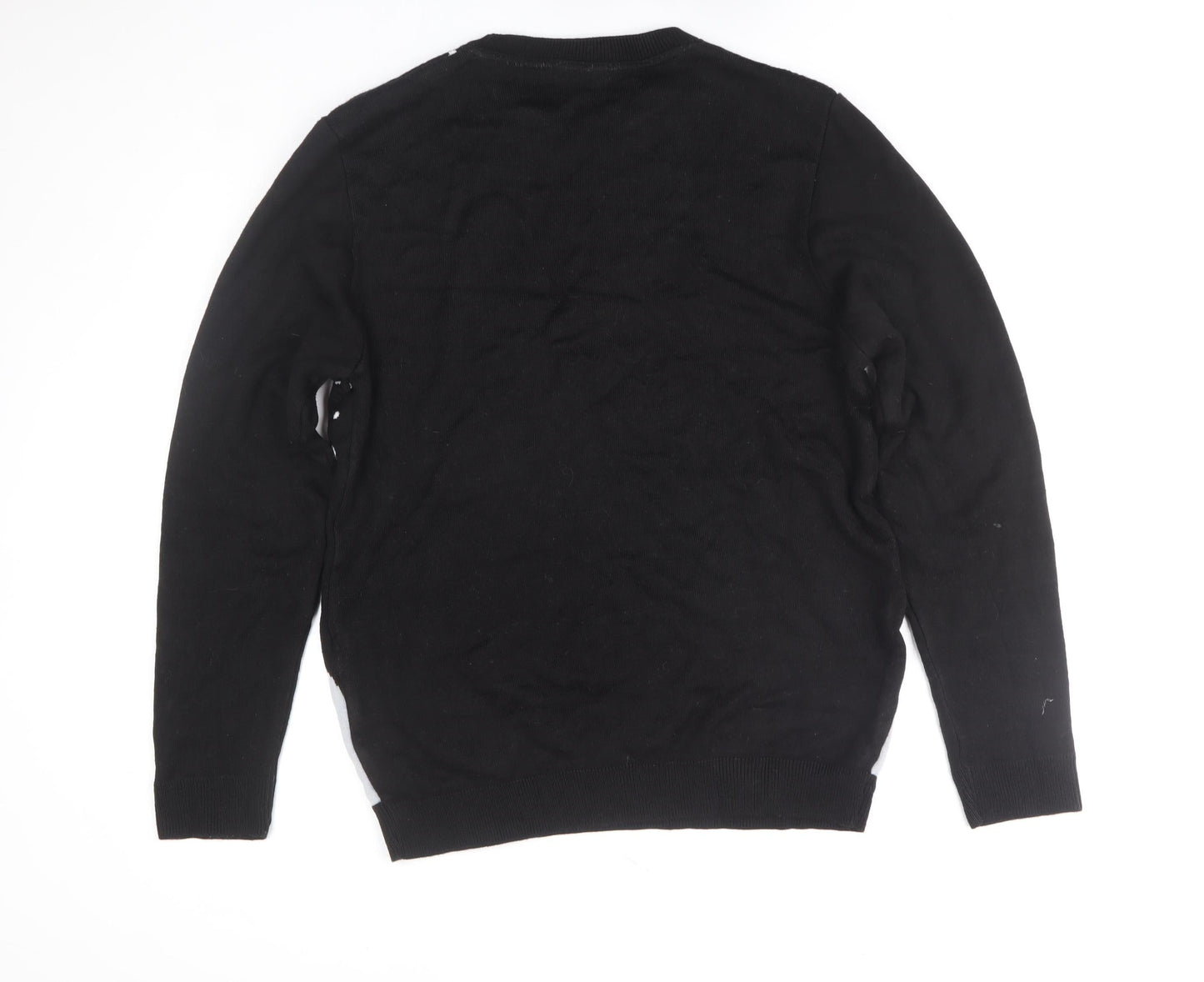 boohooMAN Men's Black Medium Christmas Polar Bear Knit Jumper