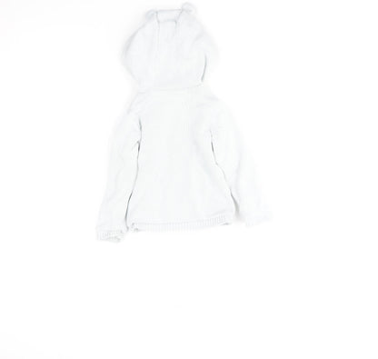 John Lewis Unisex Baby Ivory Cotton Hooded Button Jacket 12-18 Months