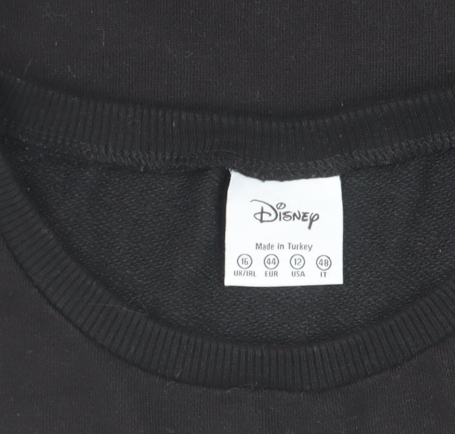 Womens UK Size 16 Disney Black Pullover Sweatshirt