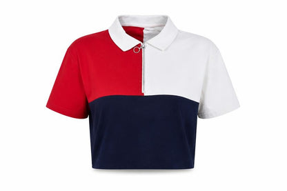 Womens UK Size M Bershka Multicoloured Cropped Polo