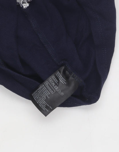 Bershka Women's Colourblock Polo Crop Top Red Navy White Size M