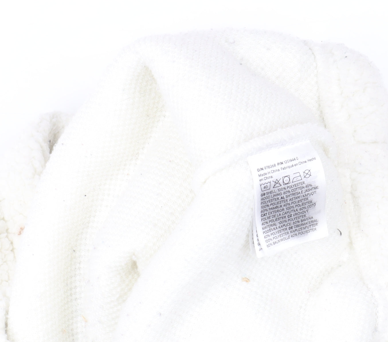 Girls UK Size 11-12 Years H&M White Full Zip Hoodie