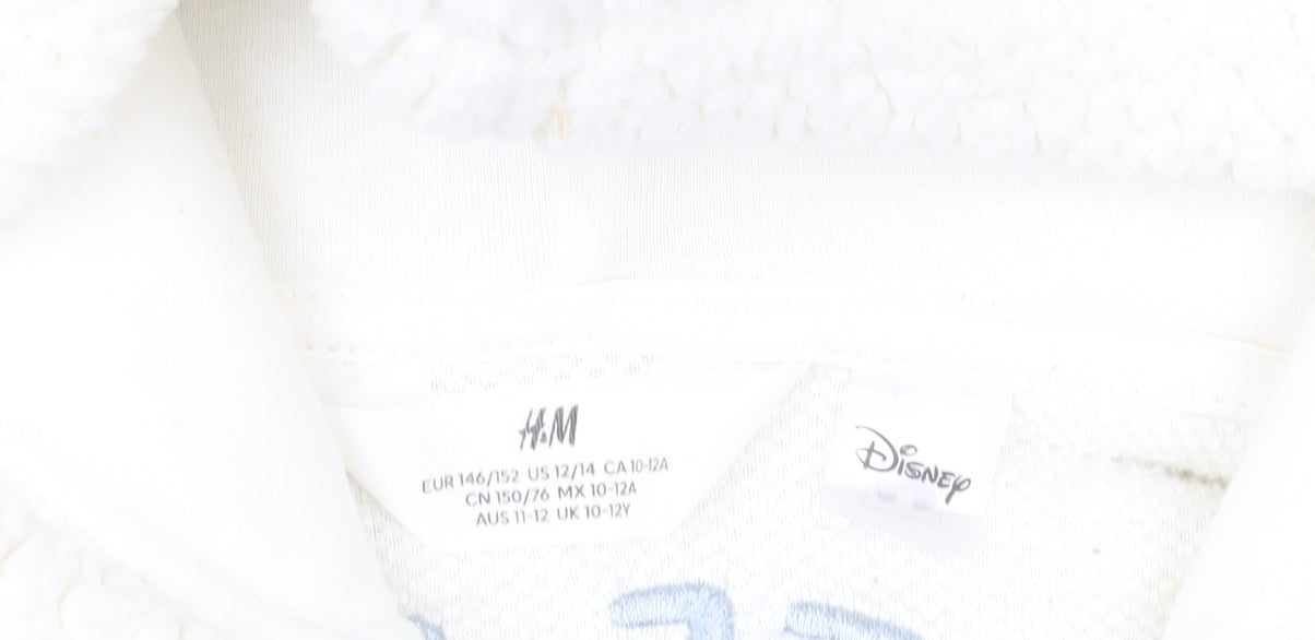 Girls UK Size 11-12 Years H&M White Full Zip Hoodie