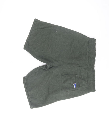 Superdry Mens Green Sweat Shorts M Drawstring Waist Sports Japan Logo