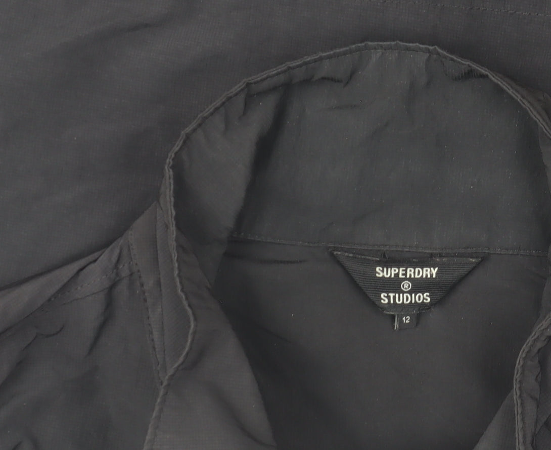 Womens UK Size 12 Superdry Black Military Jacket