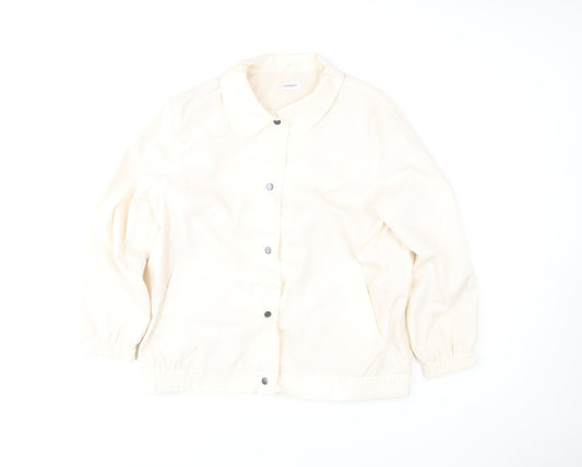 Damart Women Ivory Polyester Lined Basic Jacket Size M