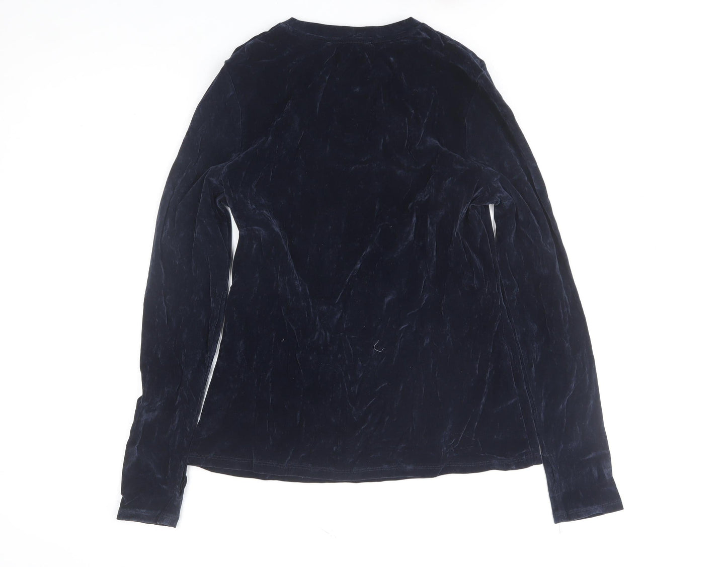 Primark Women’s Blue Velvet Long Sleeve Crew Neck Top Size L