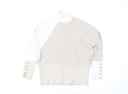Womens UK Size M Mint Velvet Beige Pullover Jumper