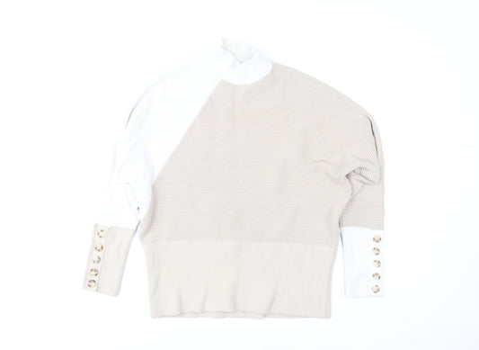 Womens UK Size M Mint Velvet Beige Pullover Jumper