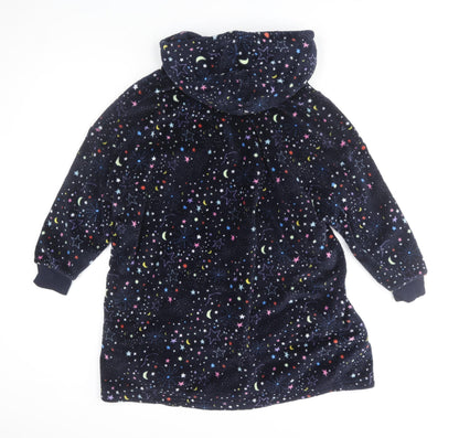 Marks and Spencer Boys Multicoloured Fleece Hooded One Piece Nightwear 9-10 Years