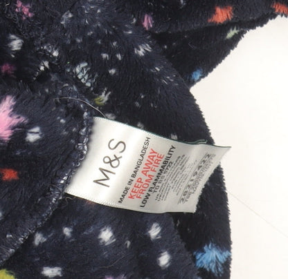 Marks and Spencer Boys Multicoloured Fleece Hooded One Piece Nightwear 9-10 Years