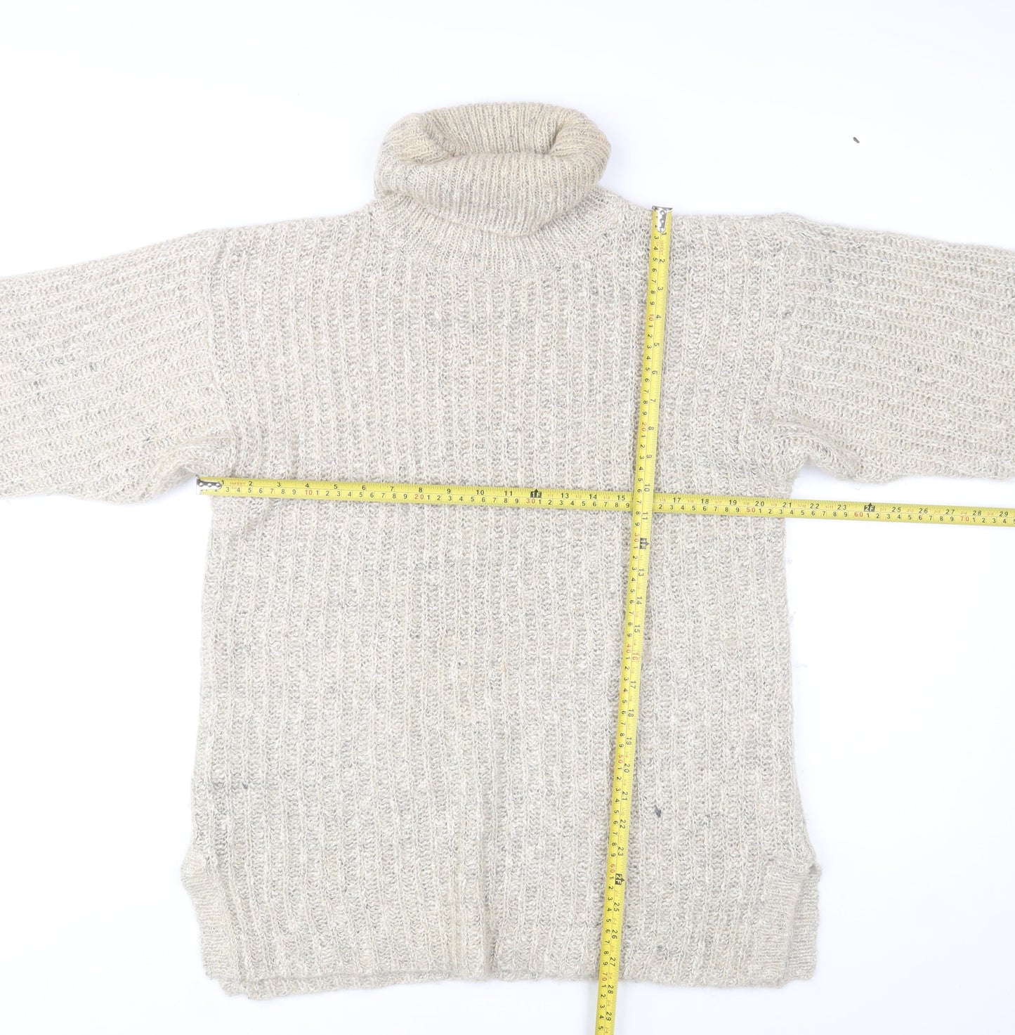 Womens UK Size One Size VIZ-A-VIZ Beige Pullover Jumper