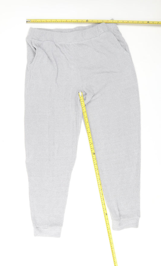 Marks and Spencer Women’s Silver Grey Knit Joggers Size L Regular