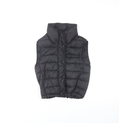 ZARA Girls Black Puffer Waistcoat 6 Years Quilted Lined Winter Gilet