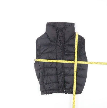 ZARA Girls Black Puffer Waistcoat 6 Years Quilted Lined Winter Gilet