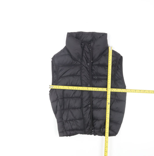 ZARA Girls Black Puffer Waistcoat 6 Years Quilted Lined Winter Gilet