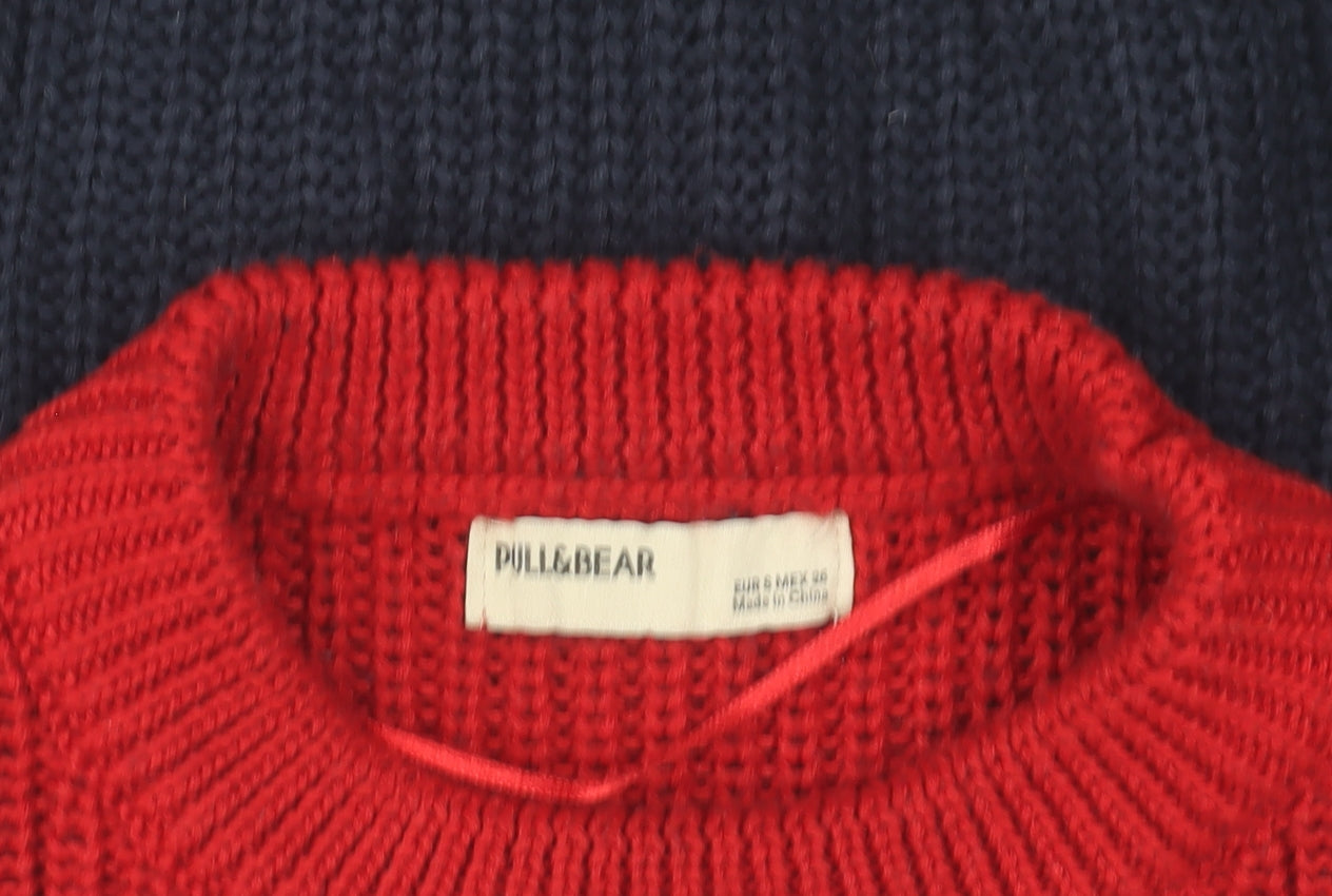 Womens UK Size S Pull&Bear Multicoloured Pullover Jumper