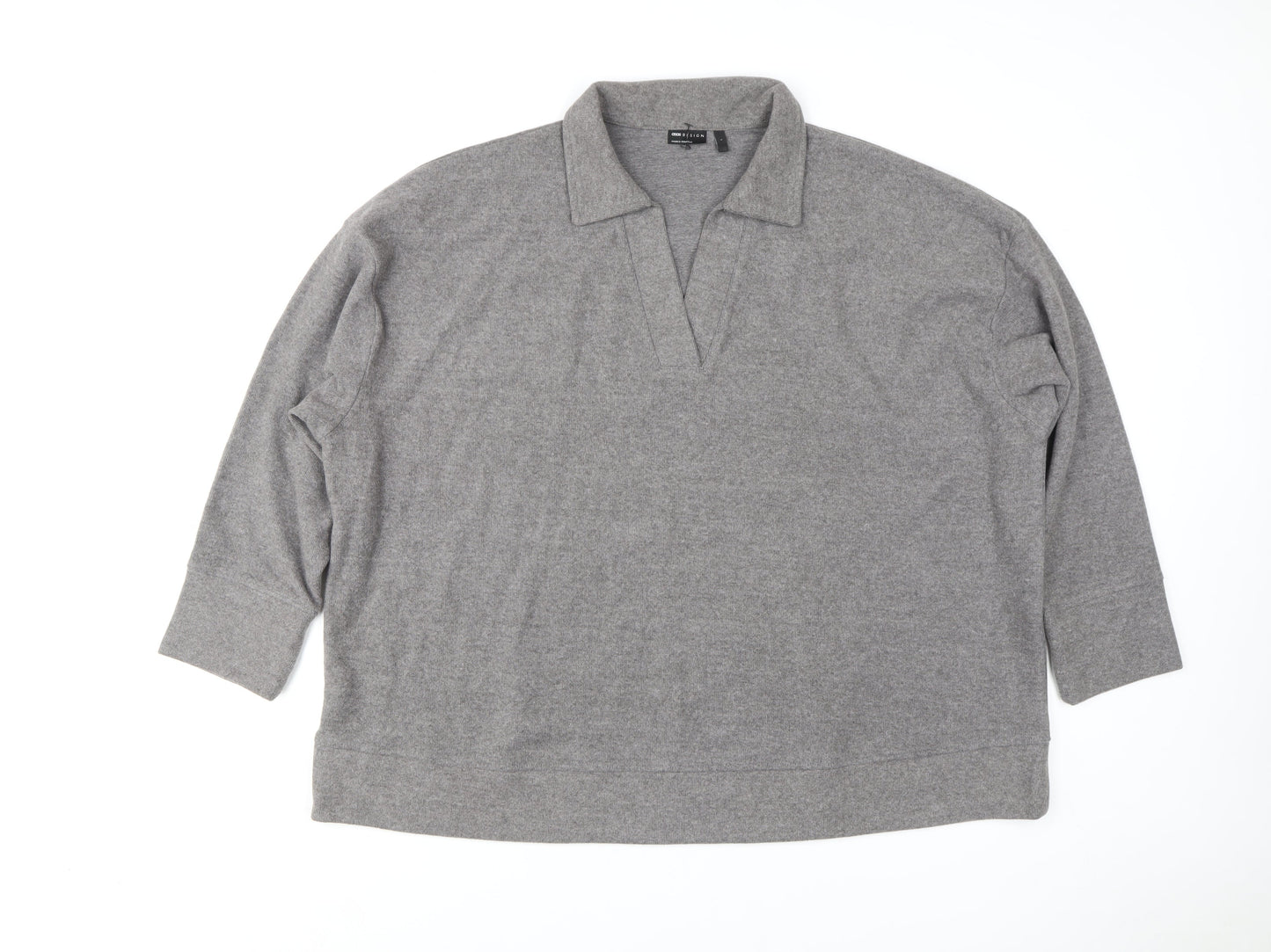 Mens UK Size L ASOS Grey Henley Sweatshirt
