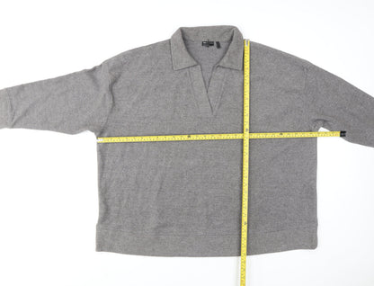 Mens UK Size L ASOS Grey Henley Sweatshirt