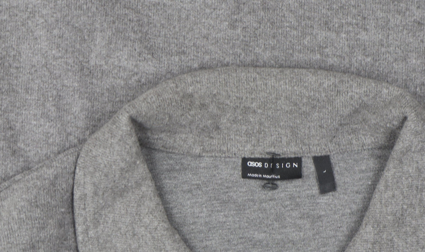 Mens UK Size L ASOS Grey Henley Sweatshirt