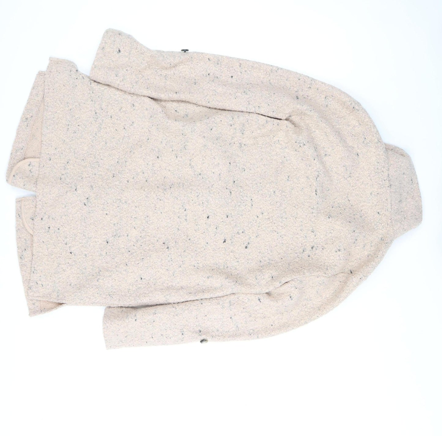 Tu Women Beige Wool Blend Coatigan Small Open Front Mid Length