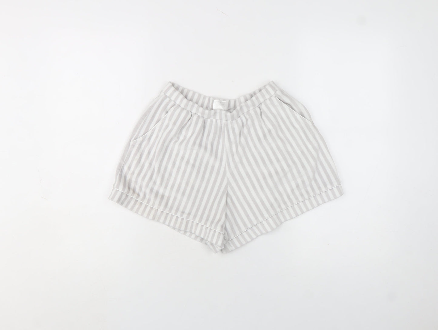Adams Girls Grey Striped Jersey Shorts 8-10 Years Elastic Waist Summer