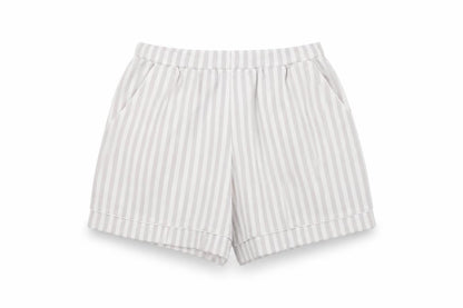 Adams Girls Grey Striped Jersey Shorts 8-10 Years Elastic Waist Summer
