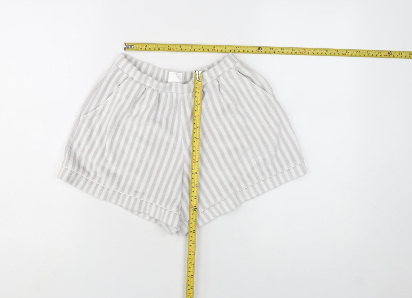 Adams Girls Grey Striped Jersey Shorts 8-10 Years Elastic Waist Summer