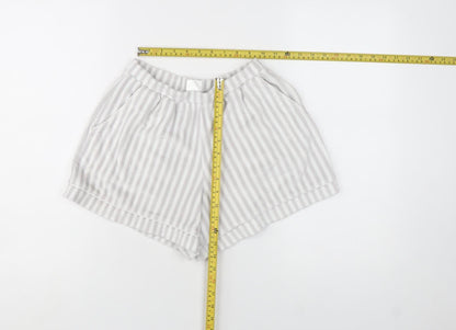 Adams Girls Grey Striped Jersey Shorts 8-10 Years Elastic Waist Summer