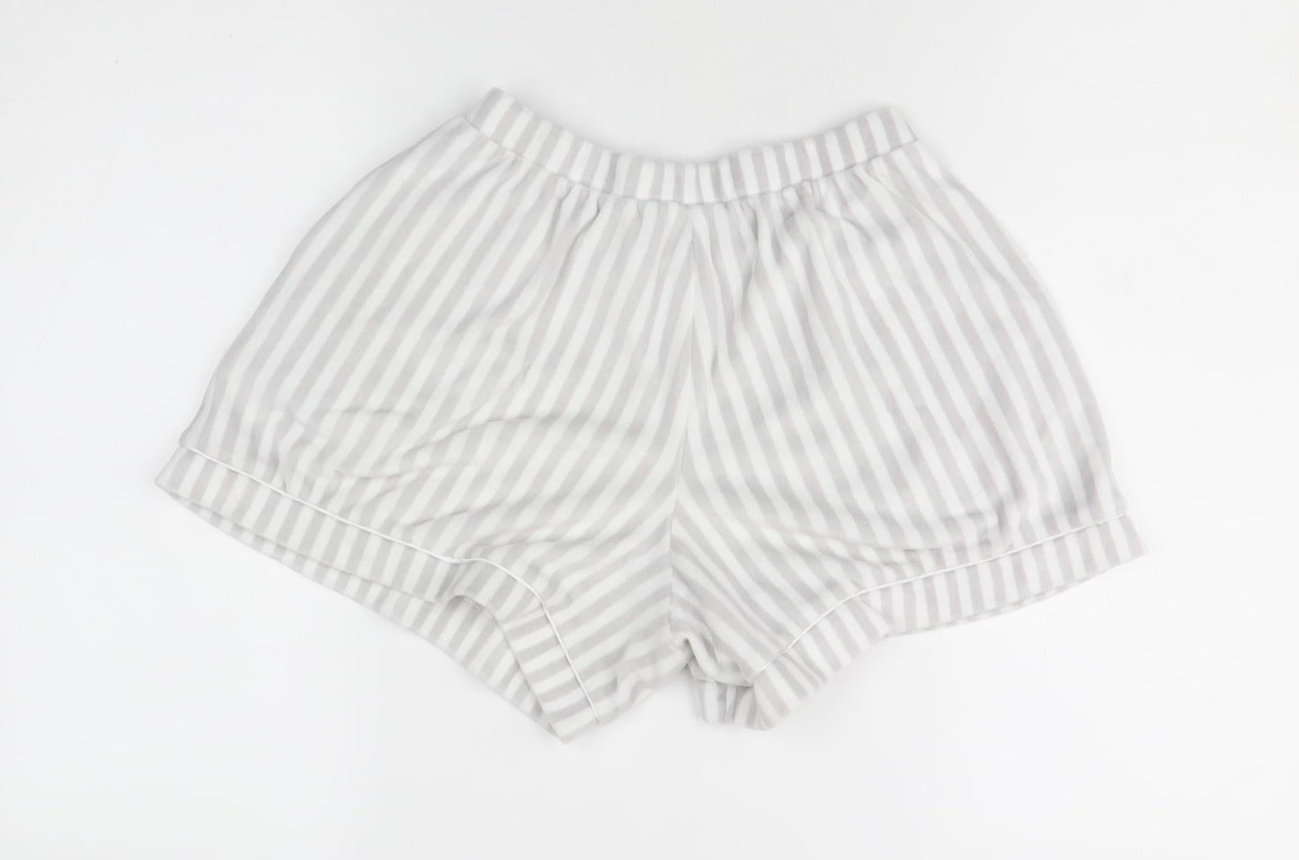 Adams Girls Grey Striped Jersey Shorts 8-10 Years Elastic Waist Summer