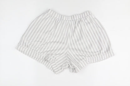 Adams Girls Grey Striped Jersey Shorts 8-10 Years Elastic Waist Summer