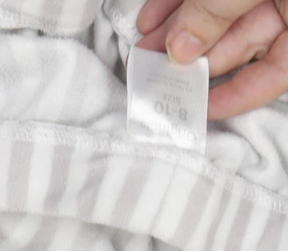 Adams Girls Grey Striped Jersey Shorts 8-10 Years Elastic Waist Summer