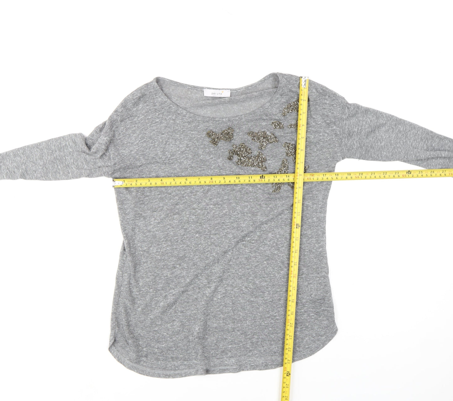 Womens UK Size 12 Marks and Spencer Grey Basic T-Shirt